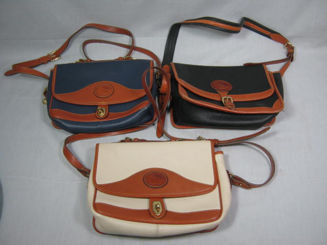 3 Dooney & Bourke All-Weather Leather Messenger Shoulder Bags NO RESERVE PRICE!