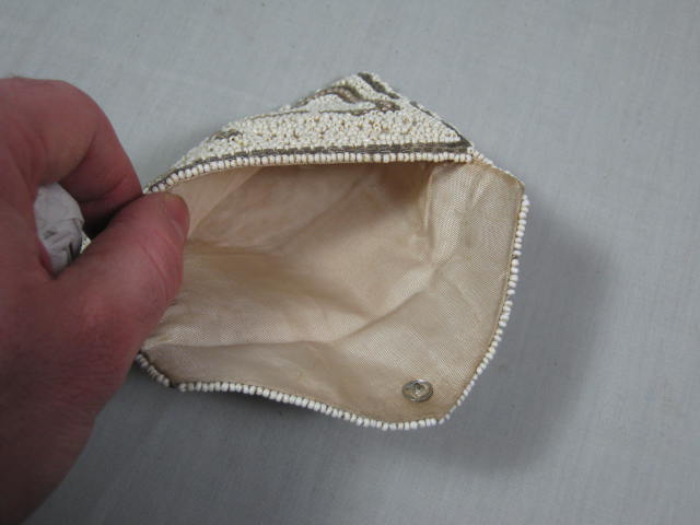 10 Vtg Antique Purse Handbag Lot Beaded Silk Crochet Chatelaine Mesh Woven NR! 5