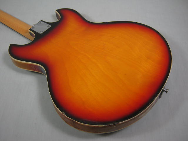Vtg 1960s Teisco Del Ray Rey Kingston Semi Hollow Body Electric Guitar Sunburst 7