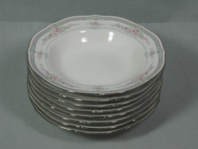 8 Noritake Rothschild Ivory China 7293 Rimmed 8.5" Soup Bowls Mint Condition NR!