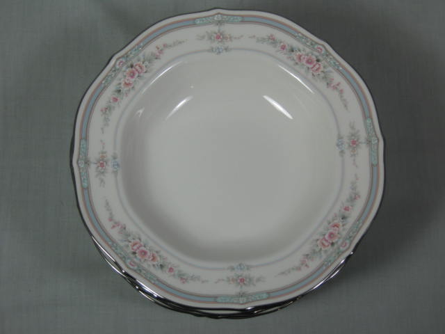 8 Noritake Rothschild Ivory China 7293 Rimmed 8.5" Soup Bowls Mint Condition NR! 1