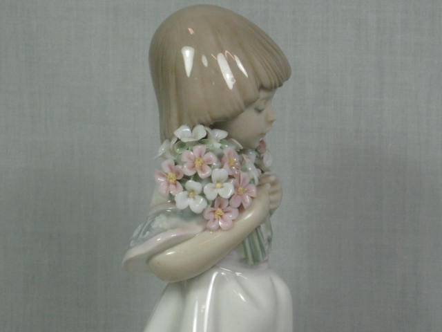 LLadro 1987 Spring Bouquets Girl With Flowers Porcelain Figurine #7603 No Res! 8