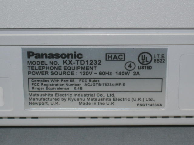 Panasonic KX-TD1232 Digital Super Hybrid Phone System KSU D1232 8EXT 4CO NO RES! 1