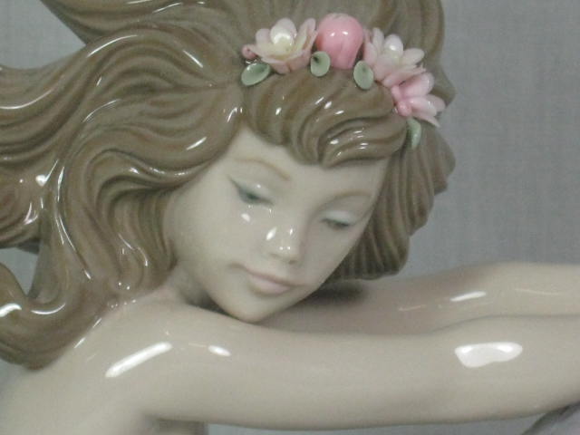 Lladro 1982 Illusion Seated Mermaid #1413 Porcelain Figurine Nude with Pearl NR! 1