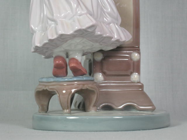 Lladro Bedtime Girl With Grandfather Clock & Cat Porcelain Figurine #5347 NR! 6