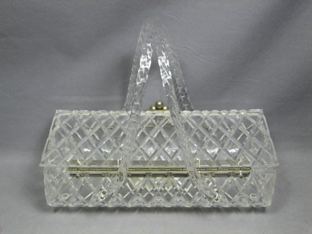 Vintage Lucite Bakelite Purse Handbag W/ Curved Handle 1
