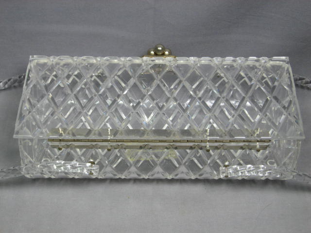 Vintage Lucite Bakelite Purse Handbag W/ Curved Handle 3