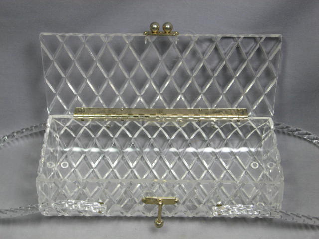 Vintage Lucite Bakelite Purse Handbag W/ Curved Handle 4