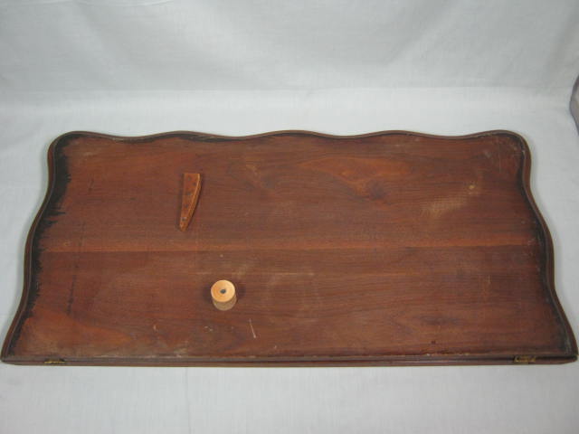 Antique Circa 1850 Empire Walnut Card Game Table Lyre Base Folding Swivel Top 10