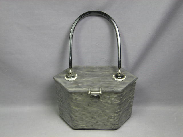 Vintage Rialto Gray Pearl Lucite Bakelite Purse Handbag