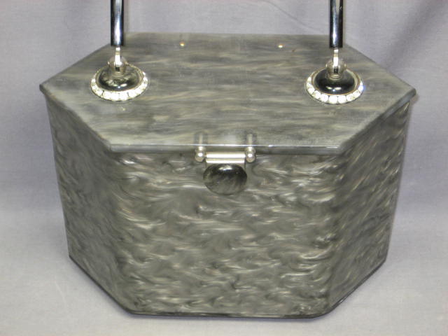 Vintage Rialto Gray Pearl Lucite Bakelite Purse Handbag 2