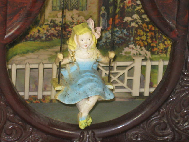 2 Vintage Mastercrafters Mantle Clocks Fireplace #272 Girl On Swing #119 No Res! 3