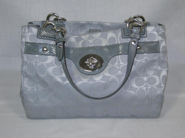 Coach Penelope Signature Silver Carryall Handbag Bag F16540 NO RESERVE PRICE!