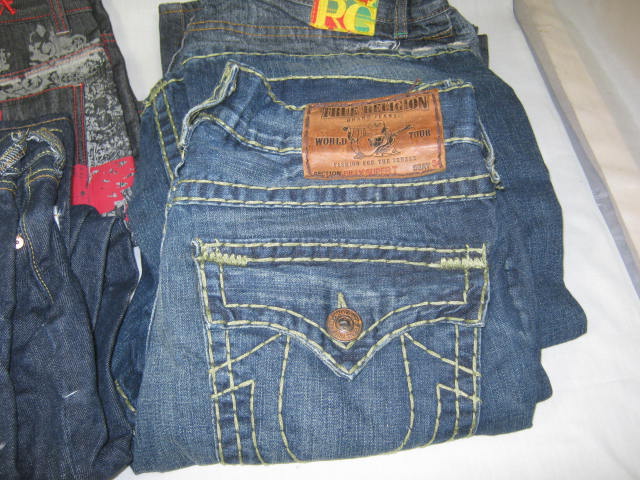 10 Pairs Mens 34 36 38 Jeans Lot True Religion Ecko Akademiks LRG Pelle RMC+ NR! 7