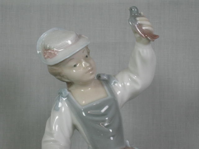 Vintage Lladro Porcelain 11" Figurine Girl And Sparrow 4758 Woman With Bird NR! 1