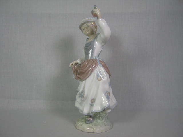 Vintage Lladro Porcelain 11" Figurine Girl And Sparrow 4758 Woman With Bird NR! 4