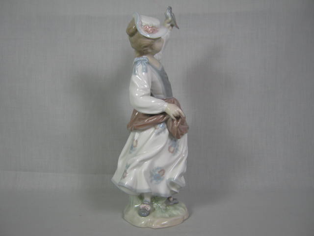 Vintage Lladro Porcelain 11" Figurine Girl And Sparrow 4758 Woman With Bird NR! 6