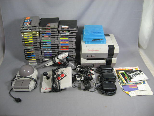 2 NES Nintendo Systems W/ 54 Video Games Lot Advantage+