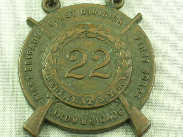 Civil War Veteran Badge Medal 1861 1863 1st Iron Brigade Division Corps 22nd Reg 2