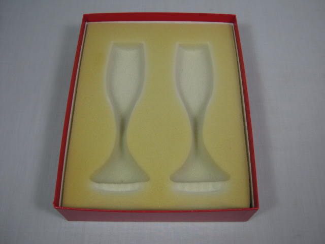 2 Baccarat Massena Champagne Wine Flute Crystal Glasses W/Storage Box NO RESERVE 6