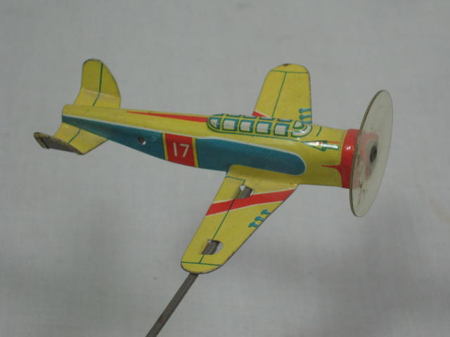 Vtg Louis Marx Honeymoon Express Tin Litho Wind-up Toy Train + Airplane Plane NR 5