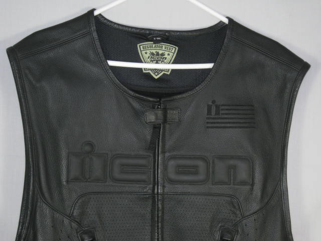 Icon Field Armor L-XL Search + Destroy Black Leather Regulator Vest Kevlar Armor 3