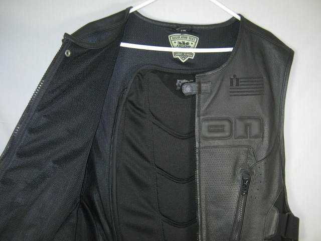 Icon Field Armor L-XL Search + Destroy Black Leather Regulator Vest Kevlar Armor 6