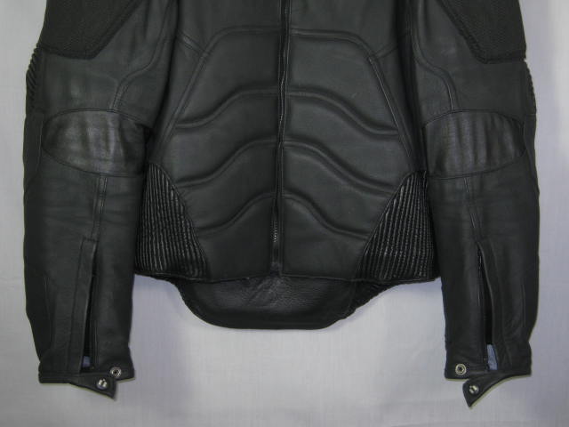 Icon Timax 2 Black Leather XL Motorcycle Jacket Titanium Armor Insulated Liner 2