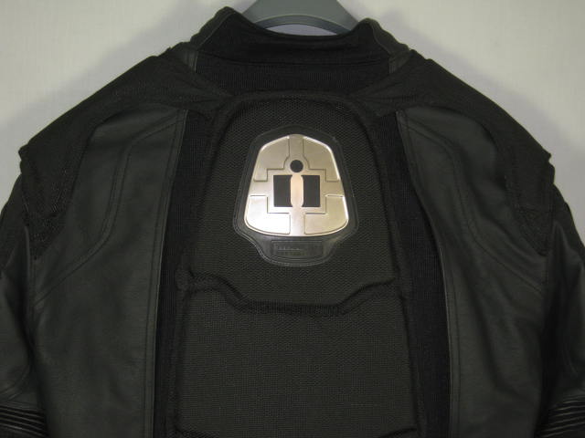 Icon Timax 2 Black Leather XL Motorcycle Jacket Titanium Armor Insulated Liner 8