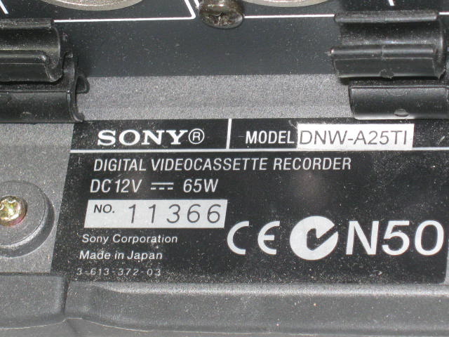 Sony DNW-A25TI Betacam SX Portable Digital Videocassette Recorder Player +Manual 6