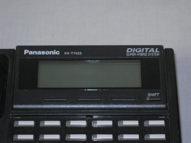 2 Black Panasonic Digital Super Hybrid KX-T7433-B Business LCD Display Phones NR 1