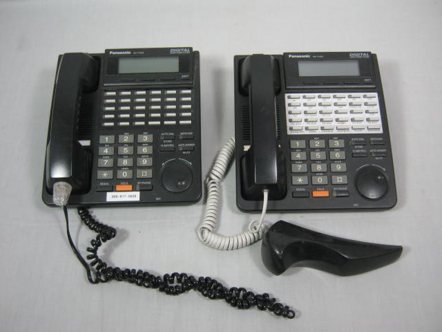 2 Black Panasonic Digital Super Hybrid KX-T7433-B Business LCD Display Phones NR