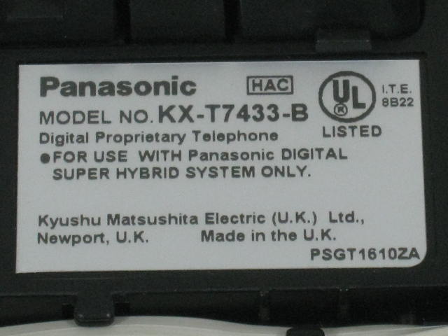 2 Black Panasonic Digital Super Hybrid KX-T7433-B Business LCD Display Phones NR 4