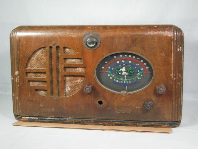 Antique Vintage 1937 Lafayette D-31 Tube Radio Receiver Wood Case NO RESERVE!