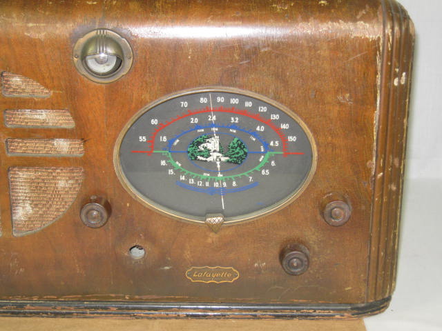 Antique Vintage 1937 Lafayette D-31 Tube Radio Receiver Wood Case NO RESERVE! 2