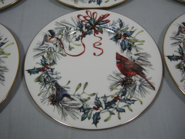10 Lenox Winter Greetings Cardinal Fine Ivory China Salad Accent Luncheon Plates 1
