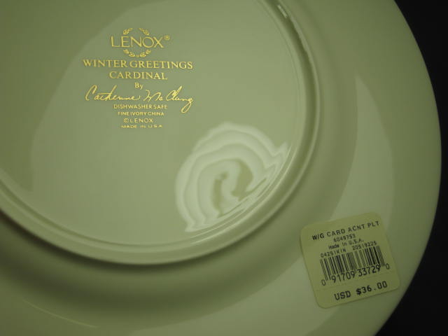 10 Lenox Winter Greetings Cardinal Fine Ivory China Salad Accent Luncheon Plates 4