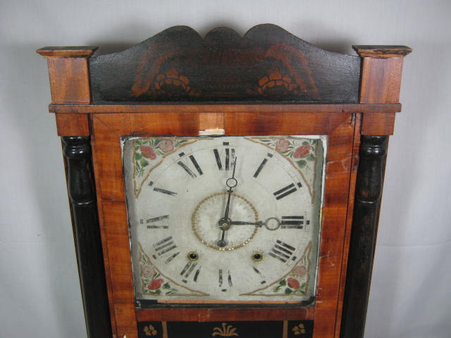 Antique Samuel Terry Transitional Wood Wooden Works Movement Mantle Shelf Clock 1