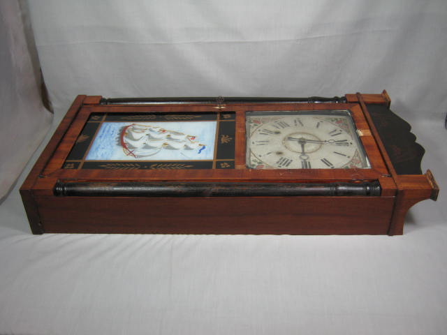 Antique Samuel Terry Transitional Wood Wooden Works Movement Mantle Shelf Clock 11