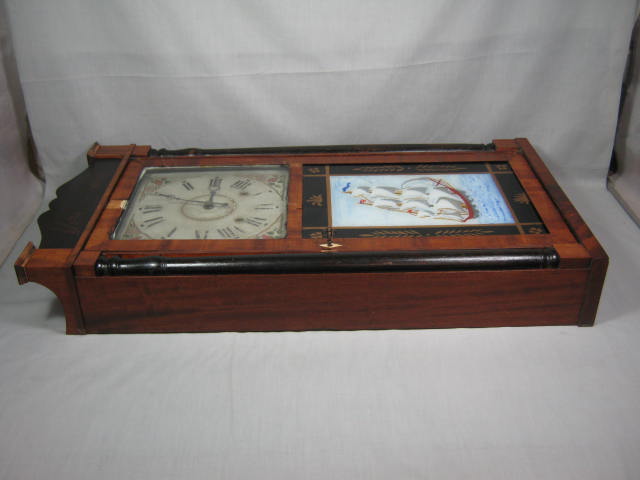 Antique Samuel Terry Transitional Wood Wooden Works Movement Mantle Shelf Clock 13