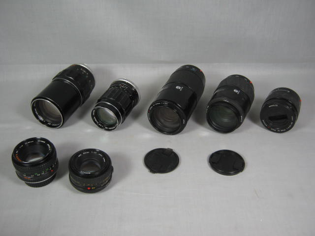 7 Minolta Camera Lens Lot Maxxum AF 70-210mm 100-300mm MC Tele Rokkor 200mm NR!