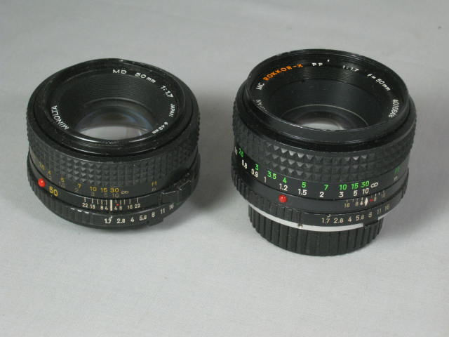 7 Minolta Camera Lens Lot Maxxum AF 70-210mm 100-300mm MC Tele Rokkor 200mm NR! 7