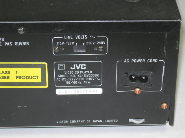 JVC XL-MV303 NTSC/PAL Video Karaoke 3-Disc VCD/CD Changer Player NO RESERVE! 5
