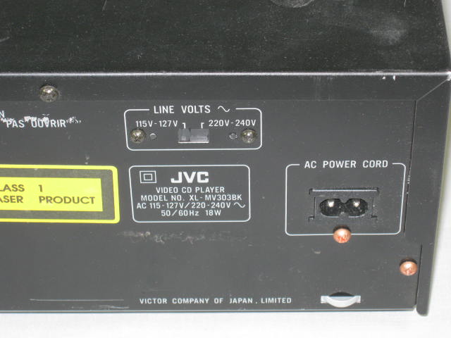 JVC XL-MV303 NTSC/PAL Video Karaoke 3-Disc VCD/CD Changer Player NO RESERVE! 5