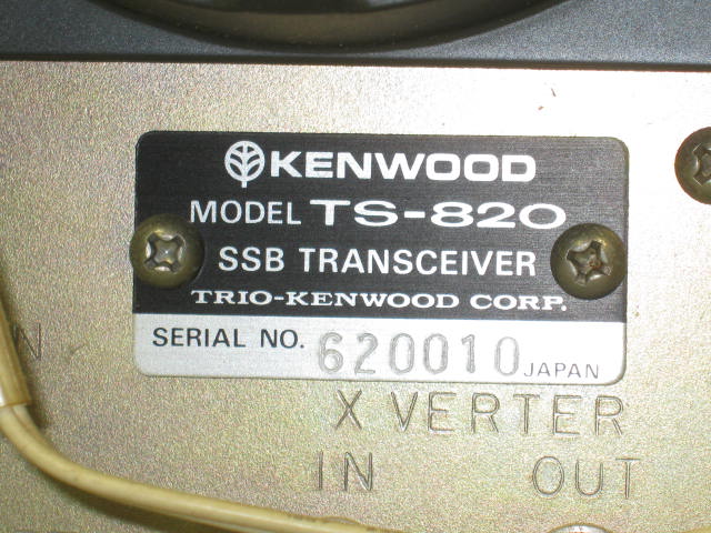 Kenwood TS-820 HF SSB Ham Radio Transceiver W/ Box NO RESERVE PRICE BID NOW! 5