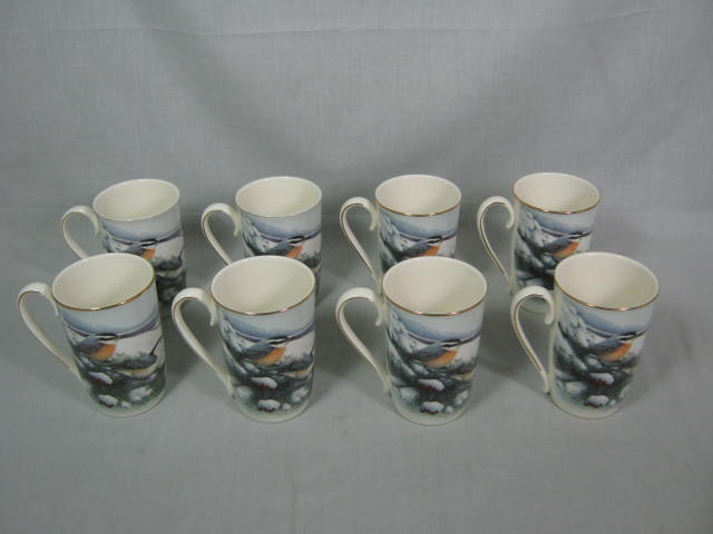 8 Lenox Winter Greetings Scenic Cardinal Nuthatch Catherine McClung Mugs Cups NR 1