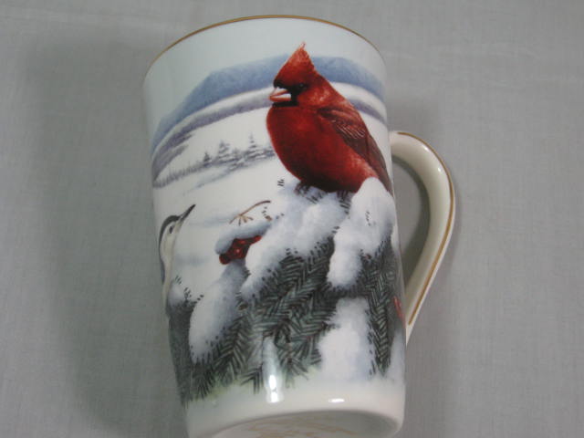 8 Lenox Winter Greetings Scenic Cardinal Nuthatch Catherine McClung Mugs Cups NR 2