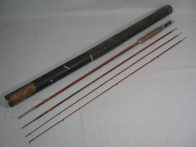 Vtg Antique 8.5' Tonkin Montague Rapidan Bamboo Fly Fishing Rod 4