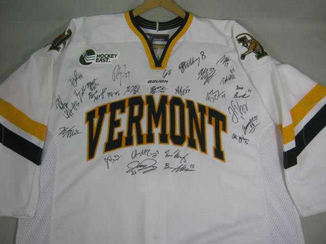 RARE! University of Vermont UVM Catamounts 2010-2011 Team Signed Hockey Jersey 1