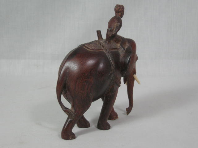 Vtg Antique Hand Carved Burmese Wood Wooden Elephant Mandalay Burma NO RESERVE 2